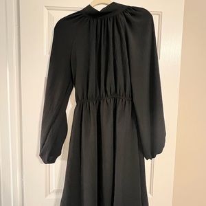 black neck high long sleeve dress